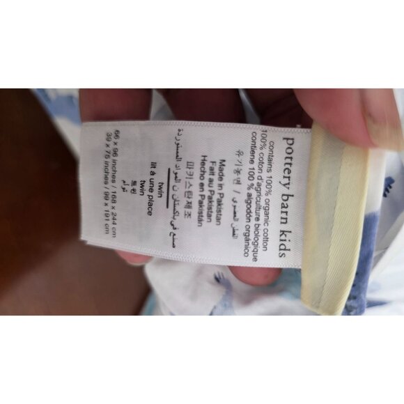 Pottery Barn Kids Twin Flat Sheet Dinosaur Print 100% Organic Cotton 66"x96" - Picture 5 of 5